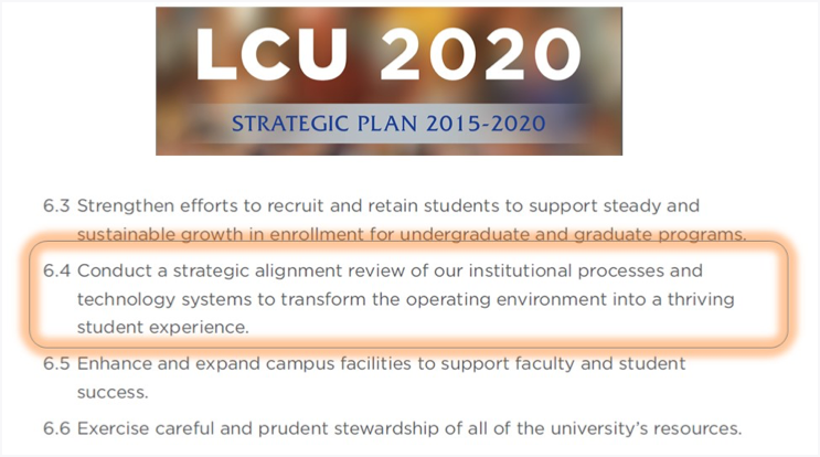 Excerpt of Lubbock Christian University Strategic Plan