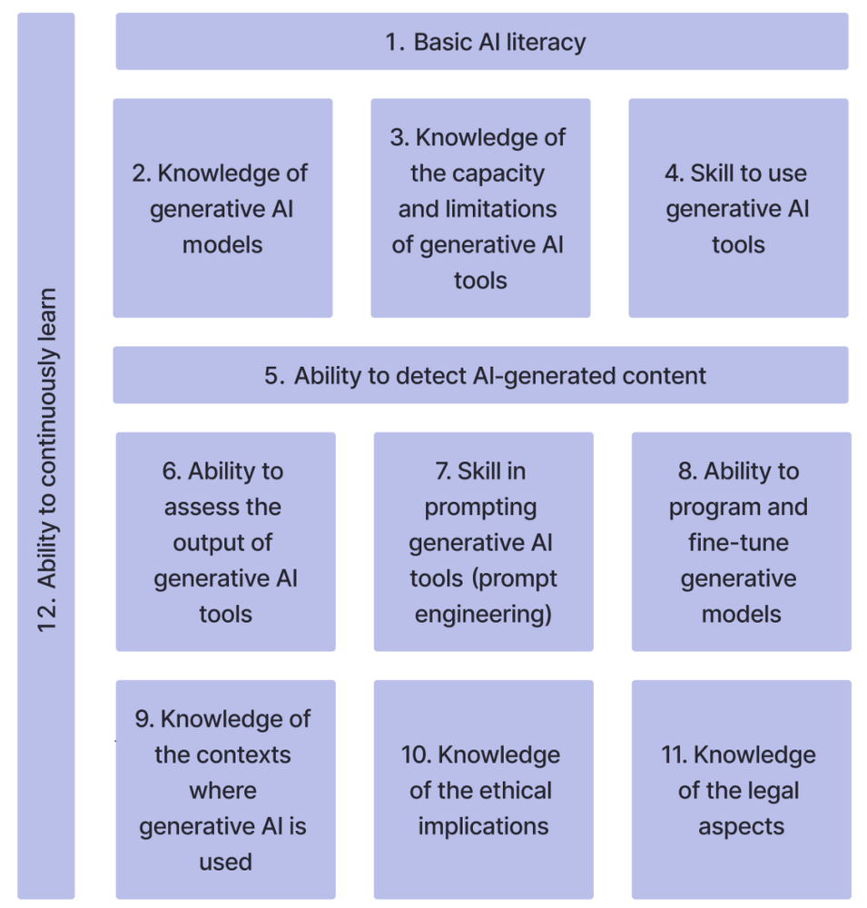 graphic showing The 12 generative AI competencies