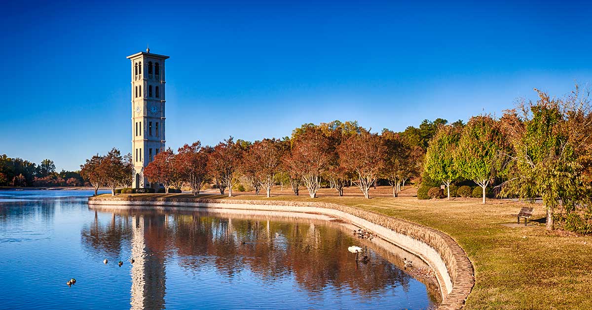 Bell Tower At Furman University in the autumn