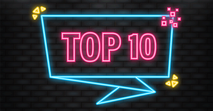 neon sign that reads top 10