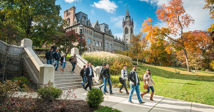 Lehigh University campus in the falll