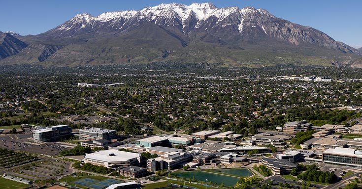 Aerial view of the Utah Valley University campus
