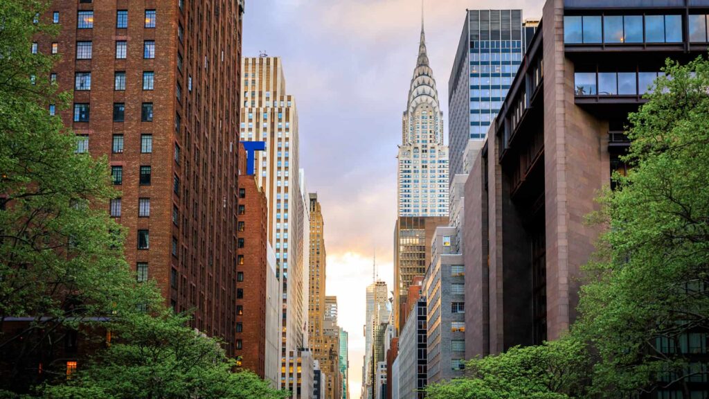 A look down 42nd Street Manhattan