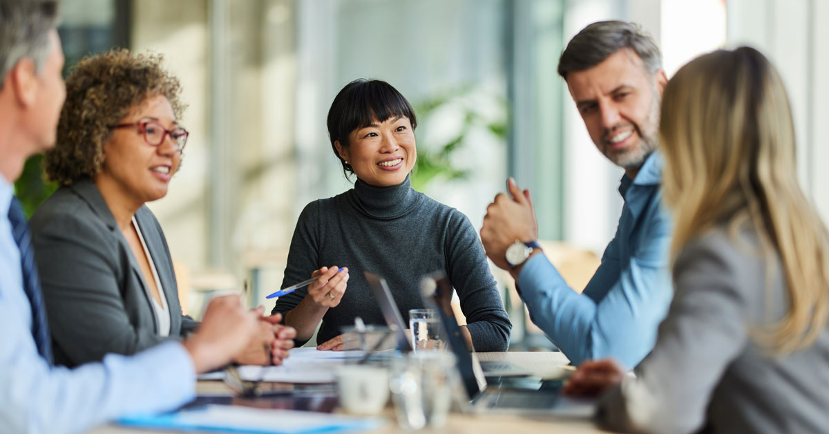 business team talking during a meeting