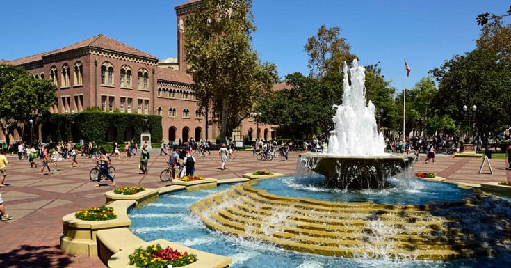 Hahn Plaza Fountain at the University of Southern California